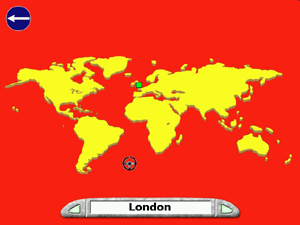Screenshot of the Track Selection screen, which features a map of the world.