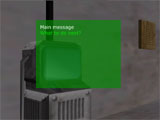 Screenshot of a terminal with a green pop-up interface.