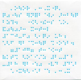 A picture of the braille card that was added to the game.